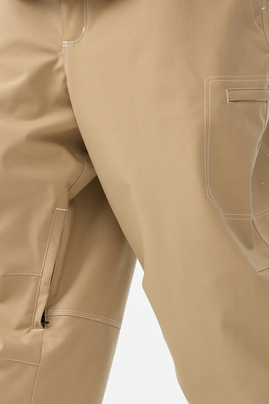 Khaki gestructureerde werkkleding Heritage sneeuwbroek met contrasterende stiksels voor heren