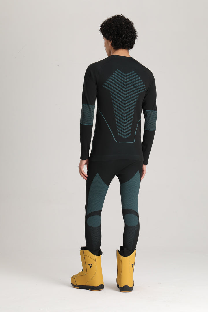 Gsou Snow Men's Dark Green Snowboard Base Layer Underwear Sets