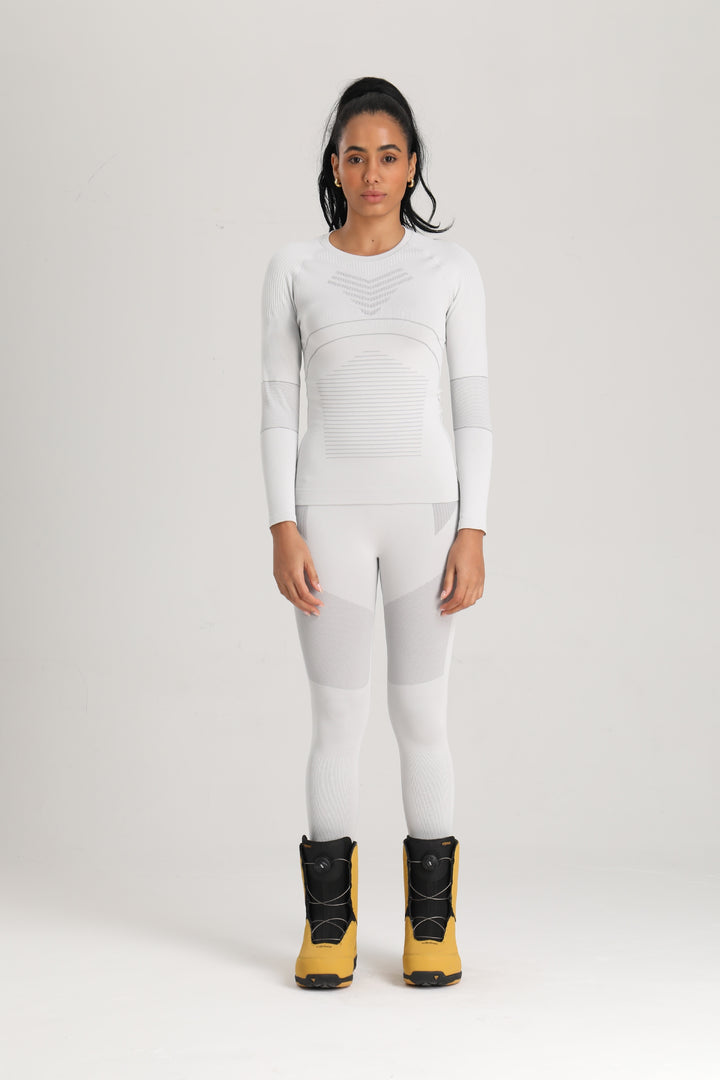Gsou Snow Conjunto de ropa interior rosa para mujer para esquiar, de secado rápido y con función transpirable.