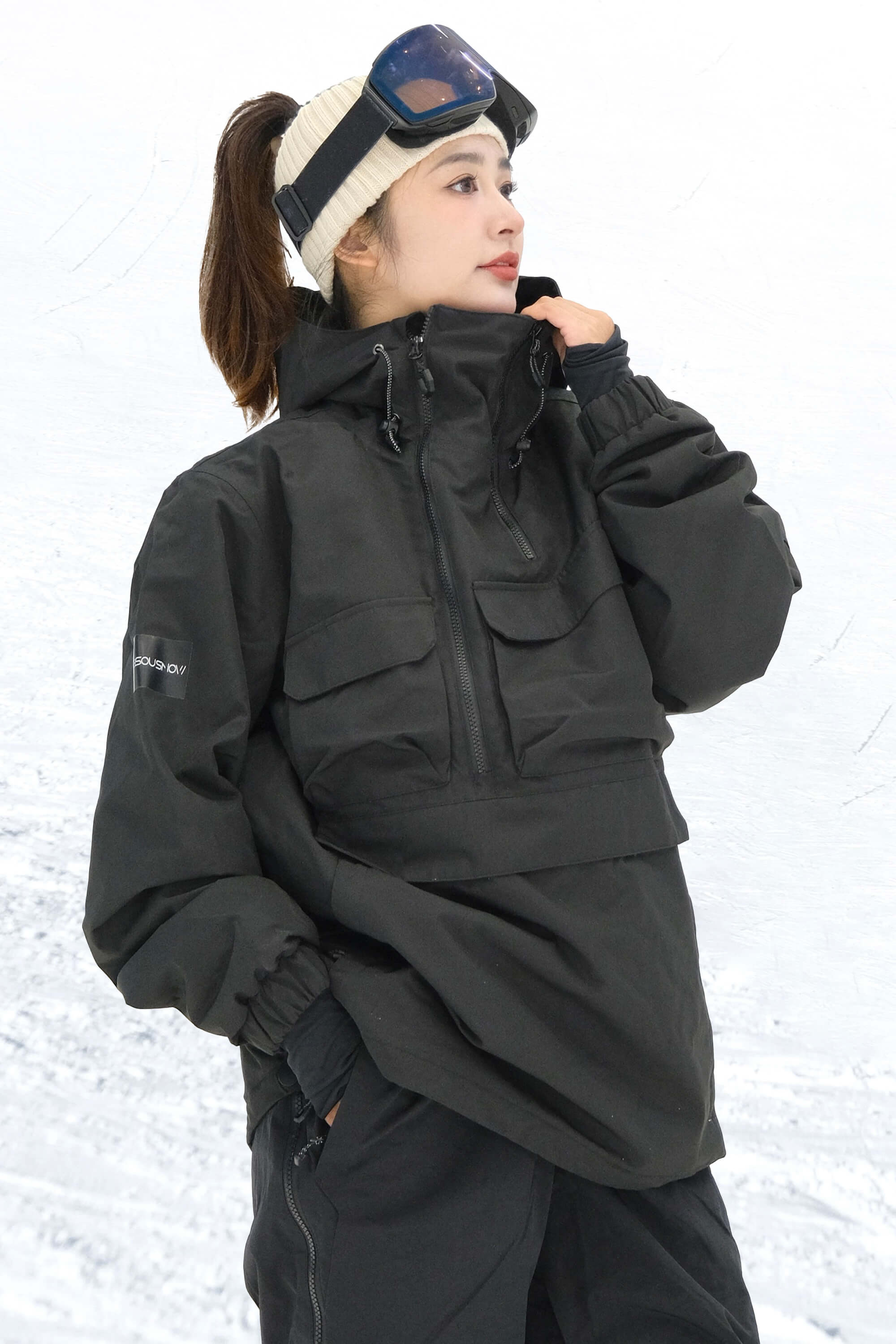 GSOU SNOW レディース スノーボードパンツとジャケット スキー服 防水