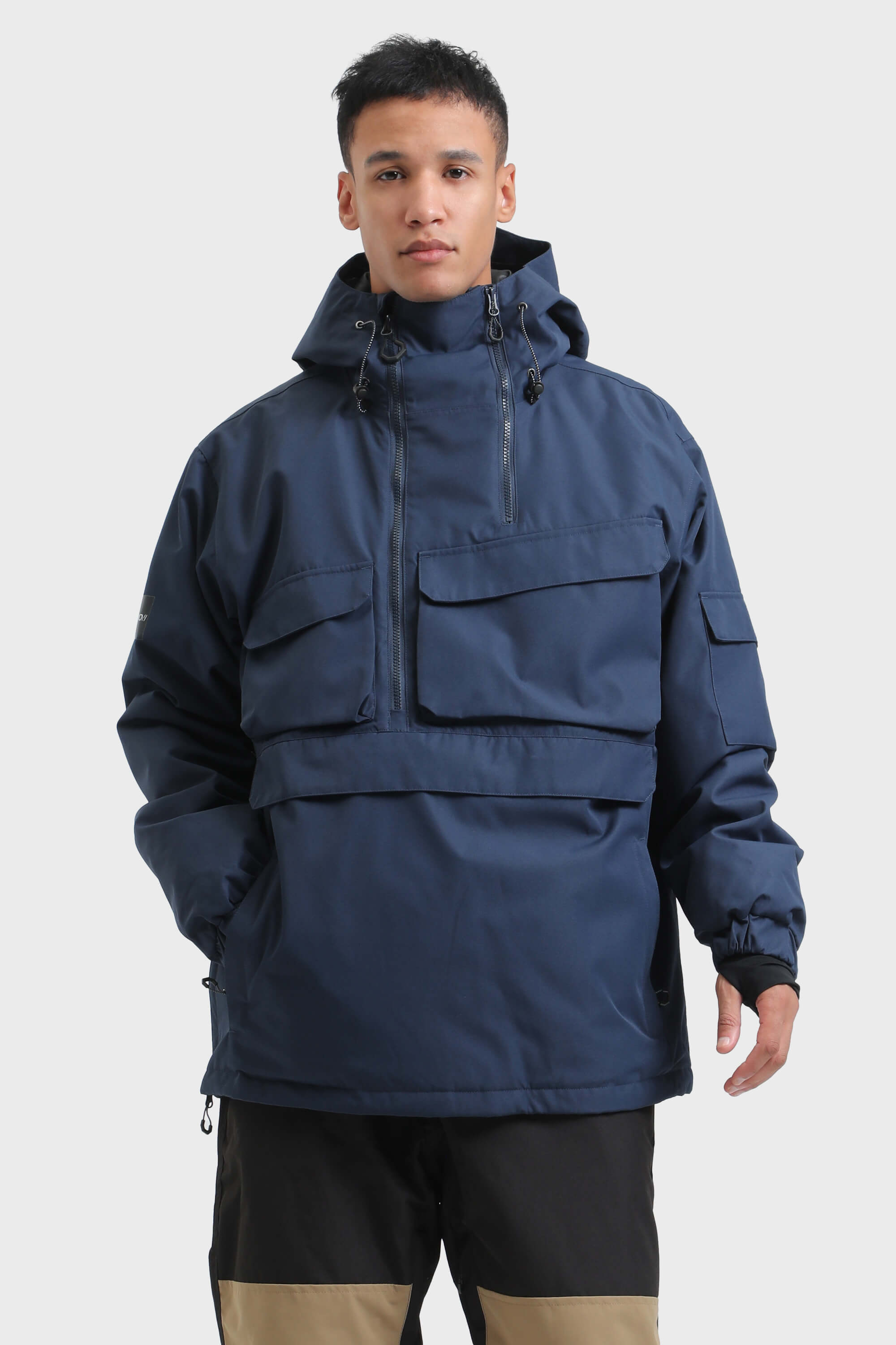 Men's Klein Blue Asymmetrical Kangaroo Pocket Waterproof Insulated