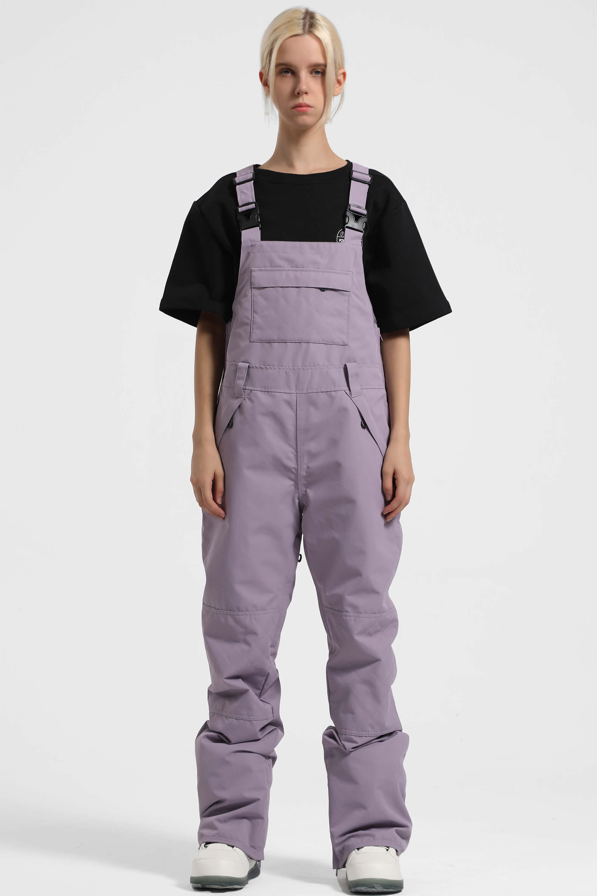 Women's Light Purple Lightweight Breathable Multi-Pocket Baggy