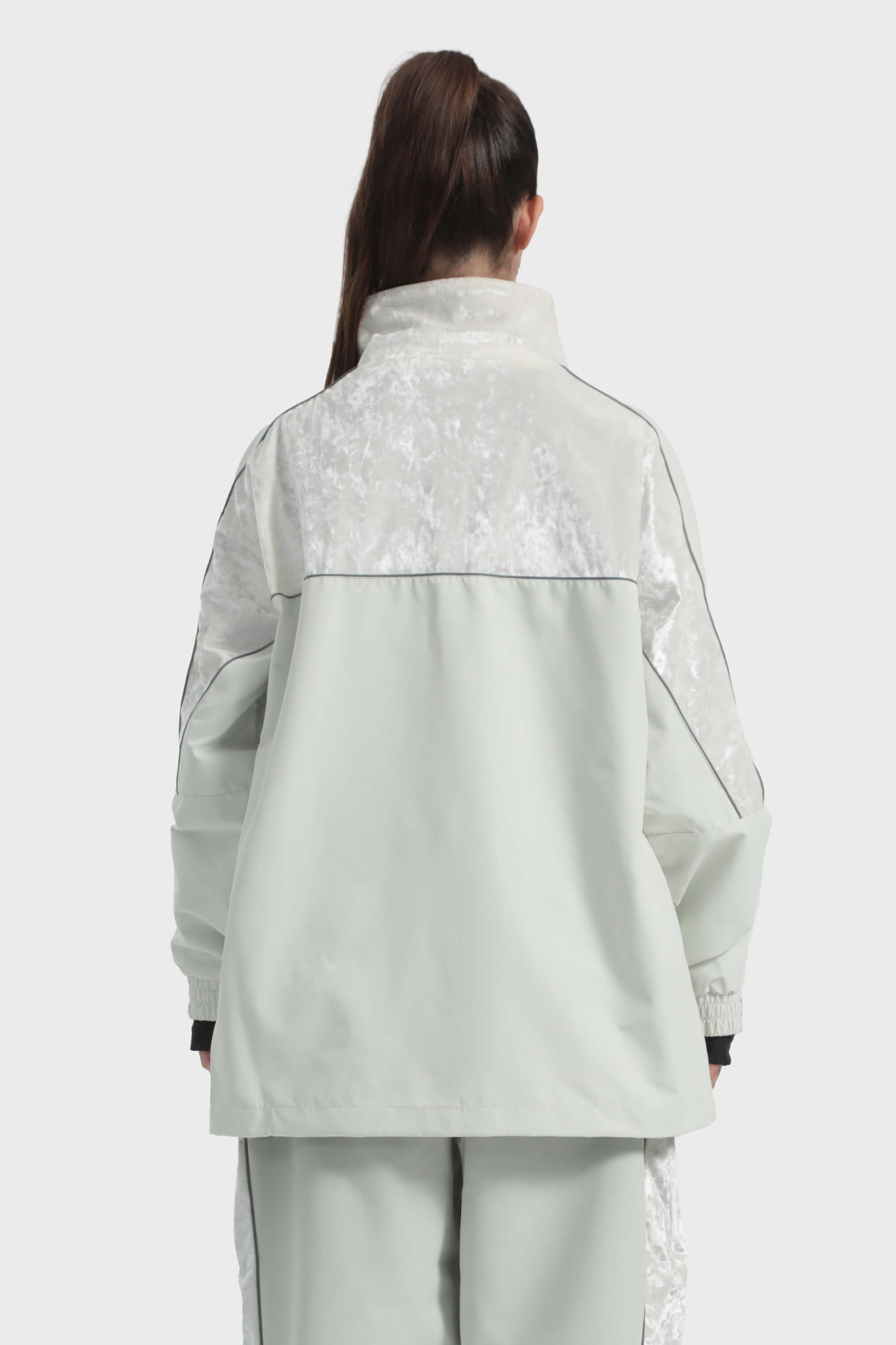 Women's Forest Green Reflective Velvet Patchwork Waterproof Snow
