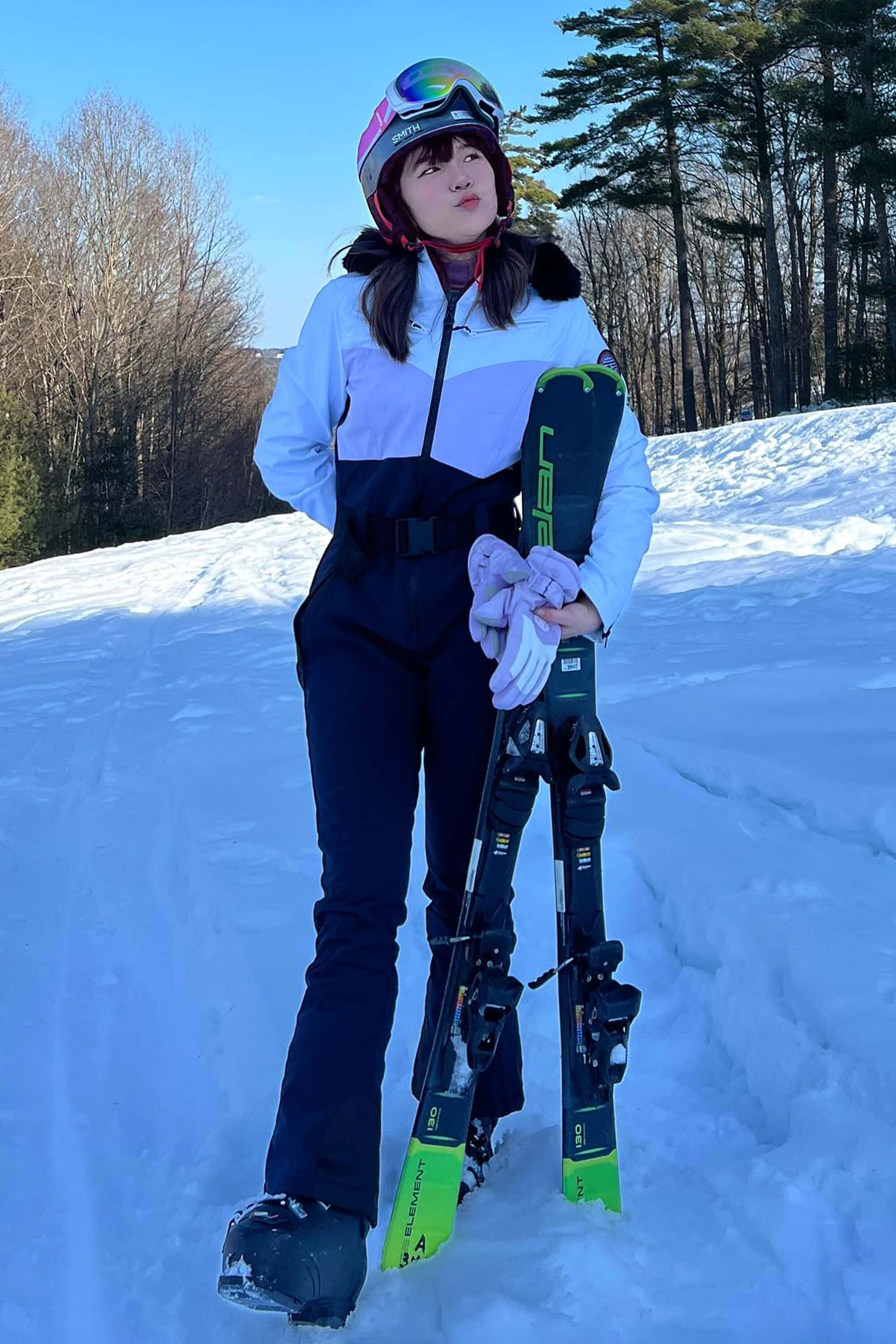 Women's Lavender & Navy Waist-Defining Waterproof Insulated One