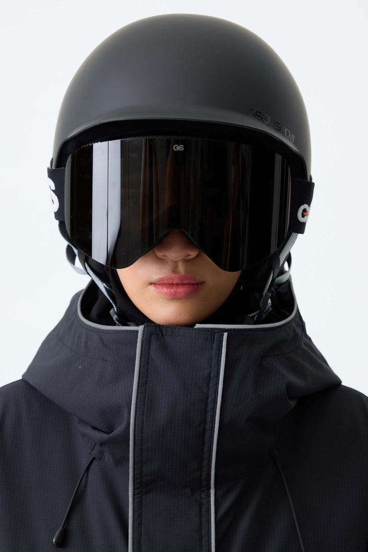 Unisex Black Classic Logo Cylindrical Magnetic Ski Goggles
