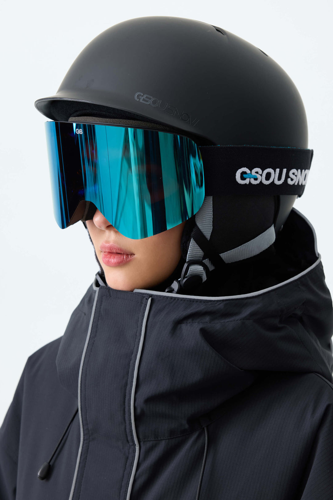 Unisex Black Classic Logo Cylindrical Magnetic Ski Goggles