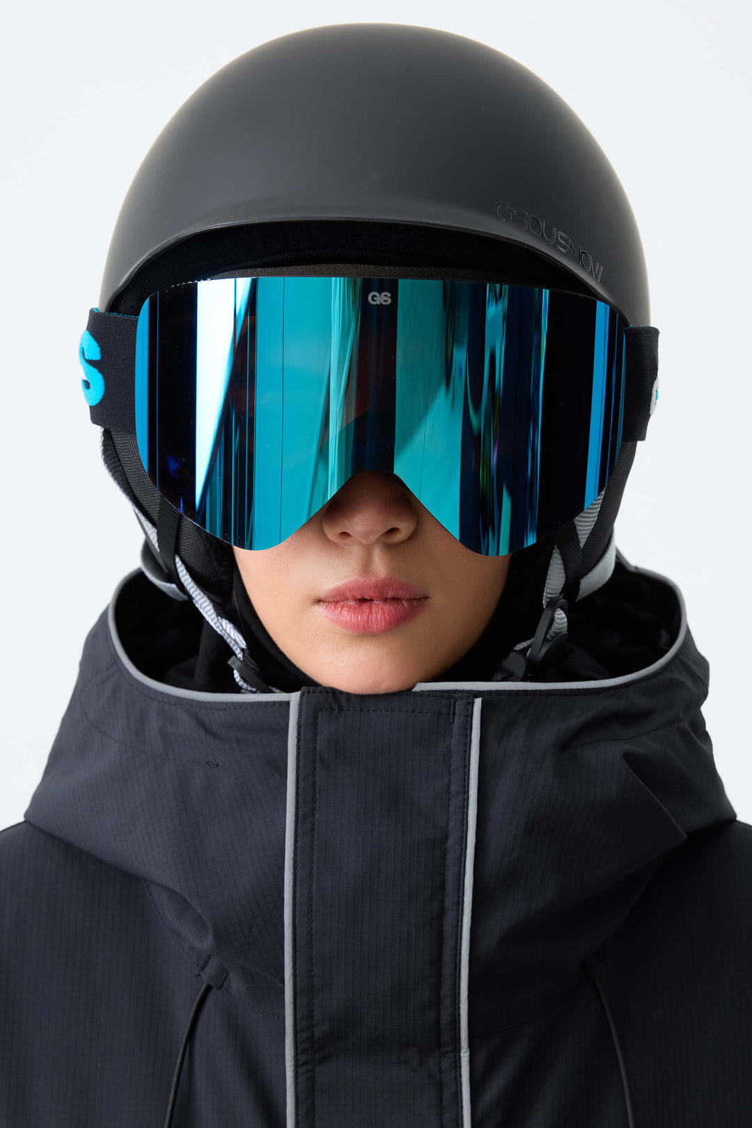 Unisex Black Classic Logo Cylindrical Magnetic Ski Goggles