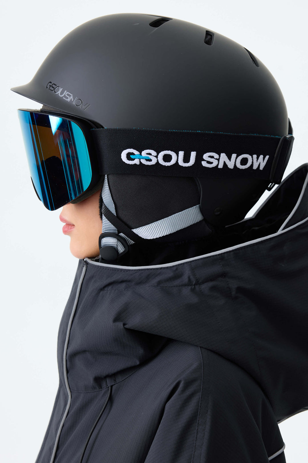 Unisex Blue Classic Logo Cylindrical Magnetic Ski Goggles