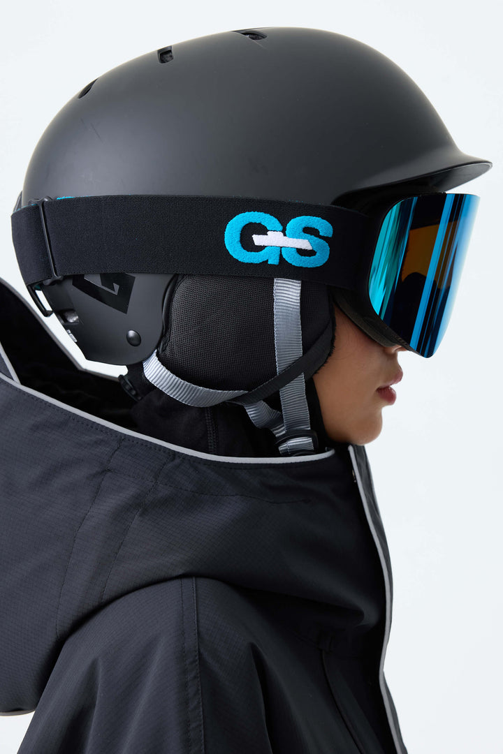 Unisex Blue Classic Logo Cylindrical Magnetic Ski Goggles