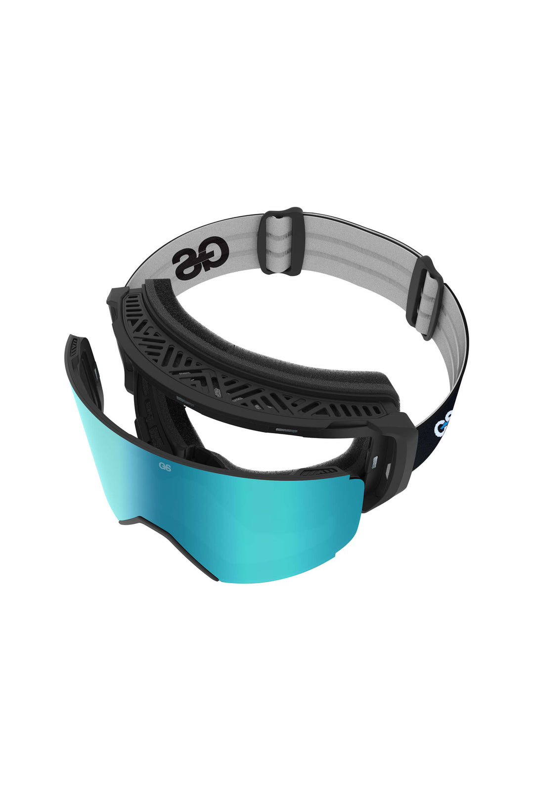 Unisex Blue Classic Logo Cylindrical Magnetic Ski Goggles