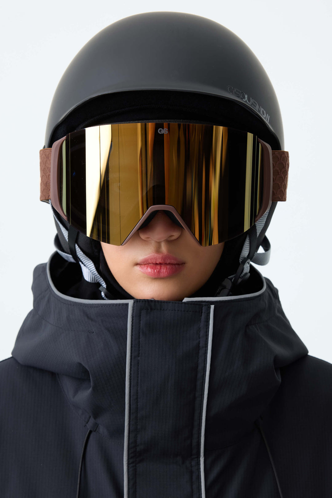 Unisex Black Classic Logo Cylindrical Magnetic Ski Goggles