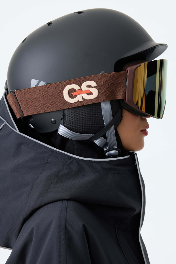 Unisex Gold Classic Logo Cylindrical Magnetic Ski Goggles