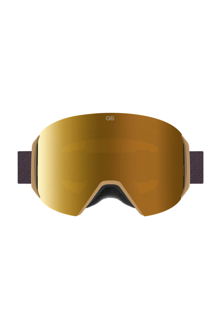 Unisex Gold Classic Logo Cylindrical Magnetic Ski Goggles