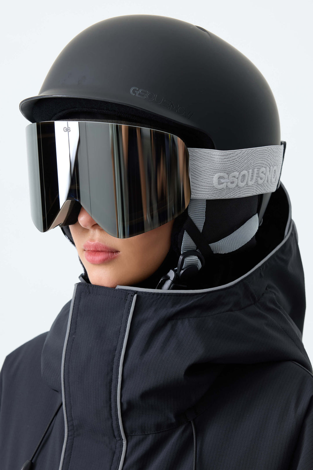 Unisex Black Classic Logo Cylindrical Magnetic Ski Goggles