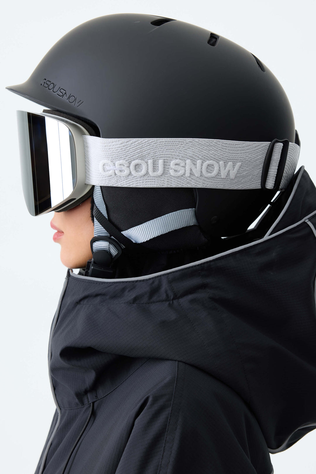 Unisex Silver Classic Logo Cylindrical Magnetic Ski Goggles