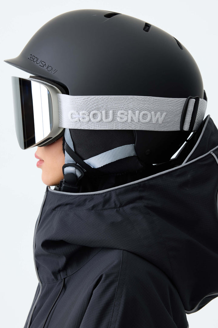 Unisex Silver Classic Logo Cylindrical Magnetic Ski Goggles