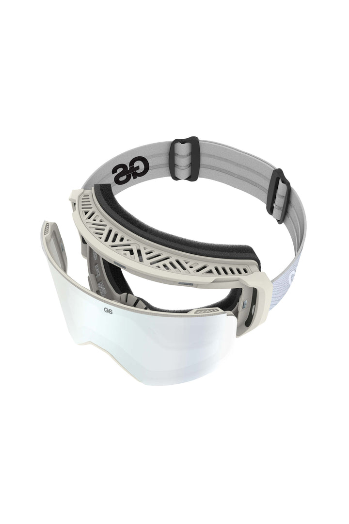 Unisex Silver Classic Logo Cylindrical Magnetic Ski Goggles