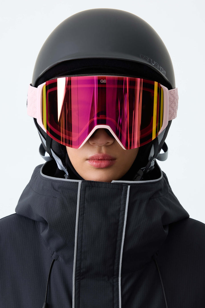 Unisex Black Classic Logo Cylindrical Magnetic Ski Goggles