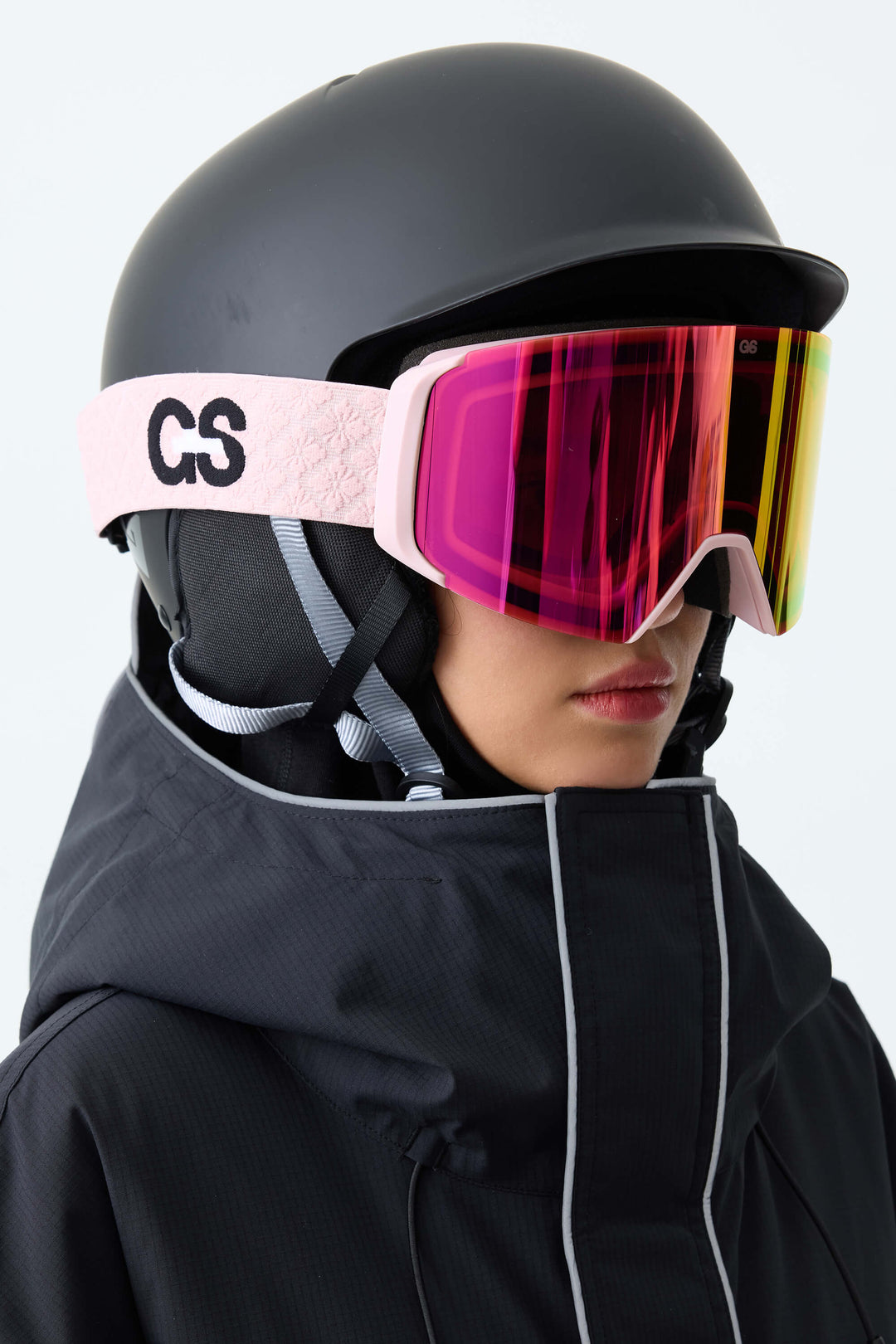 Unisex Pink Classic Logo Cylindrical Magnetic Ski Goggles