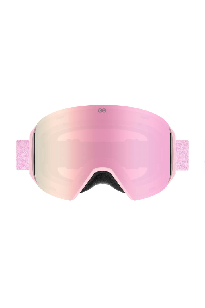 Unisex Pink Classic Logo Cylindrical Magnetic Ski Goggles