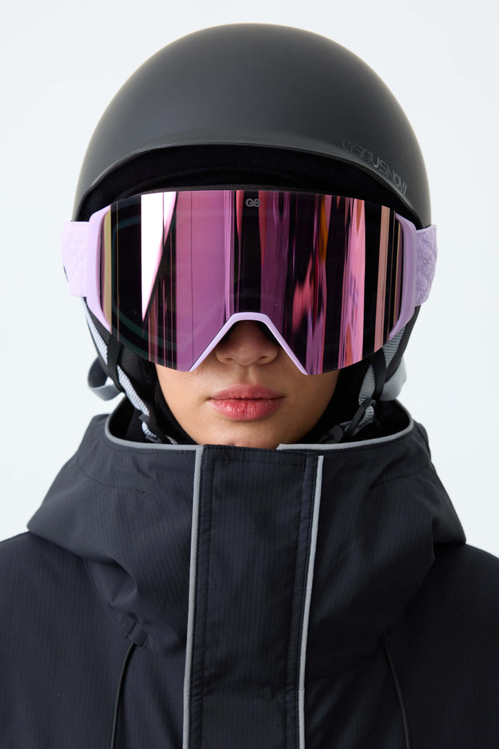 Unisex Black Classic Logo Cylindrical Magnetic Ski Goggles