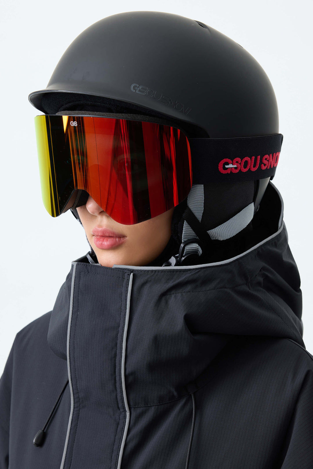 Unisex Black Classic Logo Cylindrical Magnetic Ski Goggles