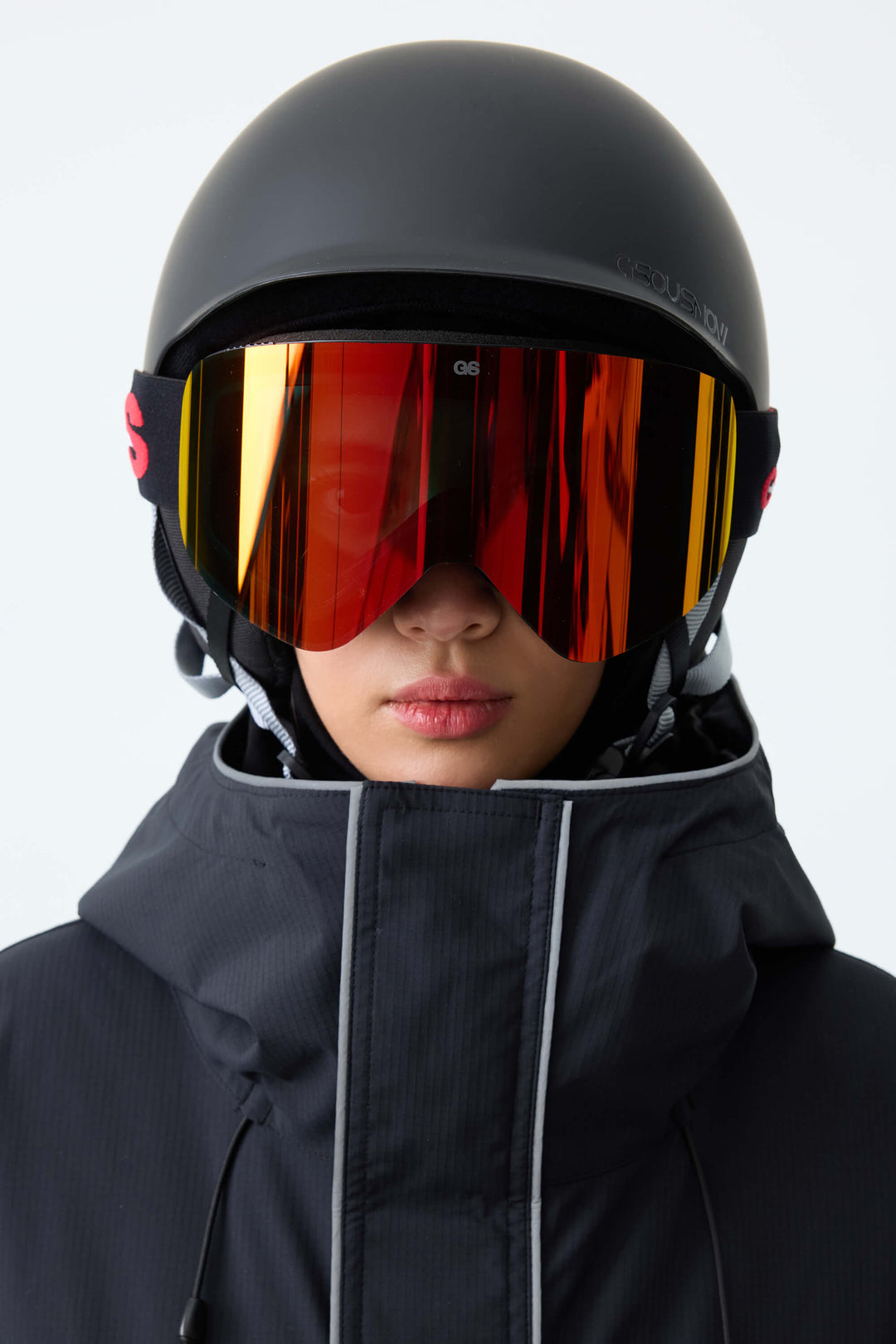 Unisex Black Classic Logo Cylindrical Magnetic Ski Goggles