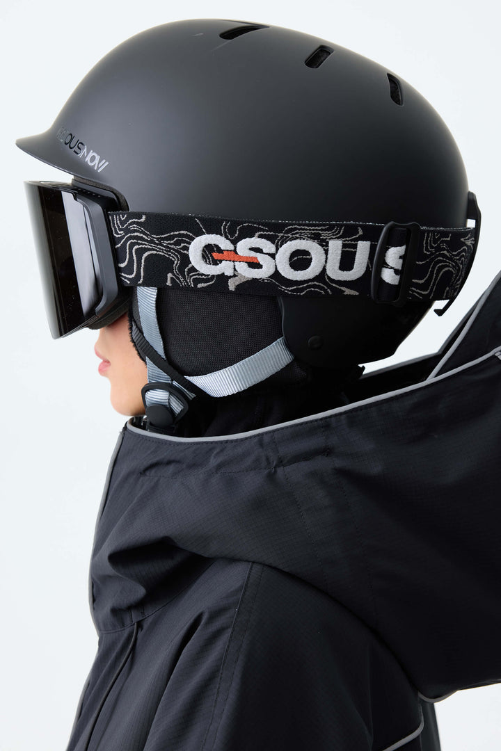 Unisex Black Bold Logo Cylindrical Magnetic Ski Goggles
