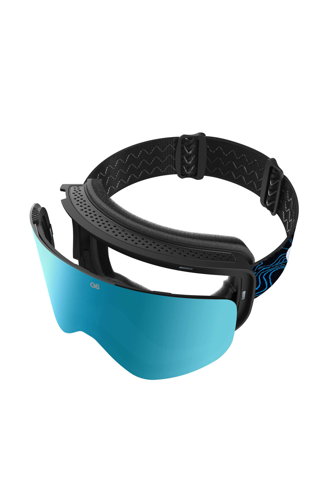 Unisex Blue Bold Logo Cylindrical Magnetic Ski Goggles