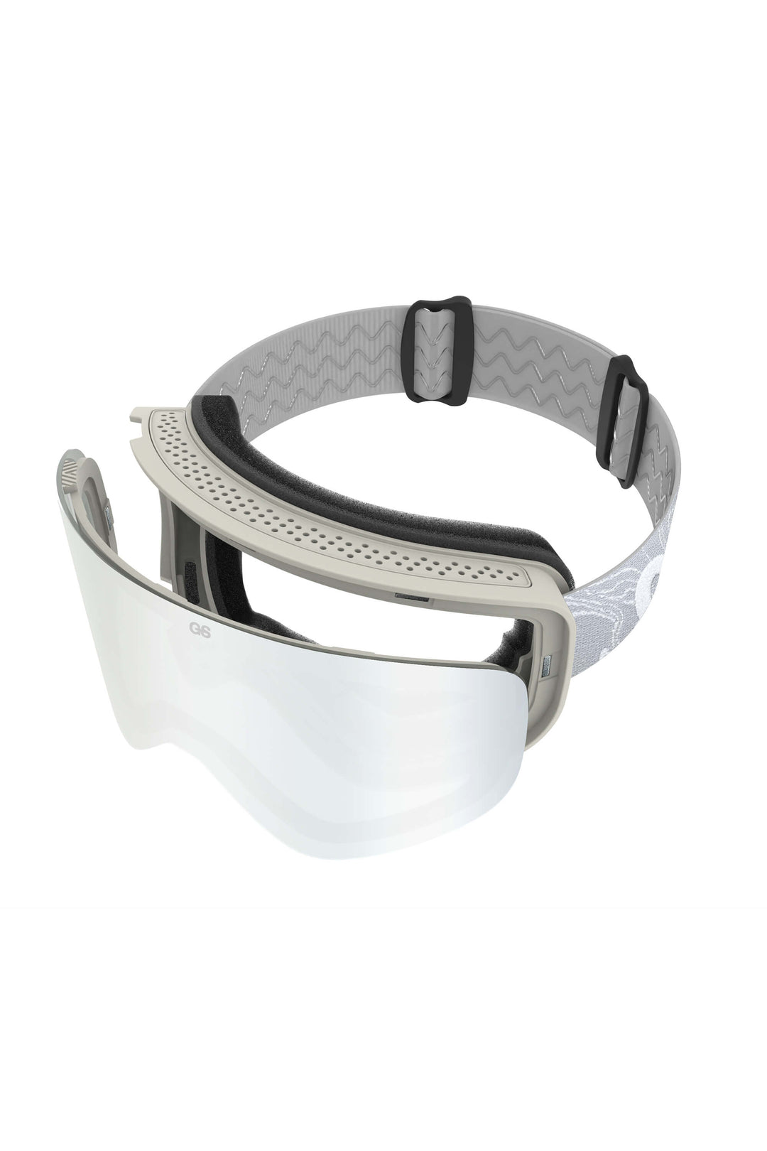 Unisex Silver Bold Logo Cylindrical Magnetic Ski Goggles