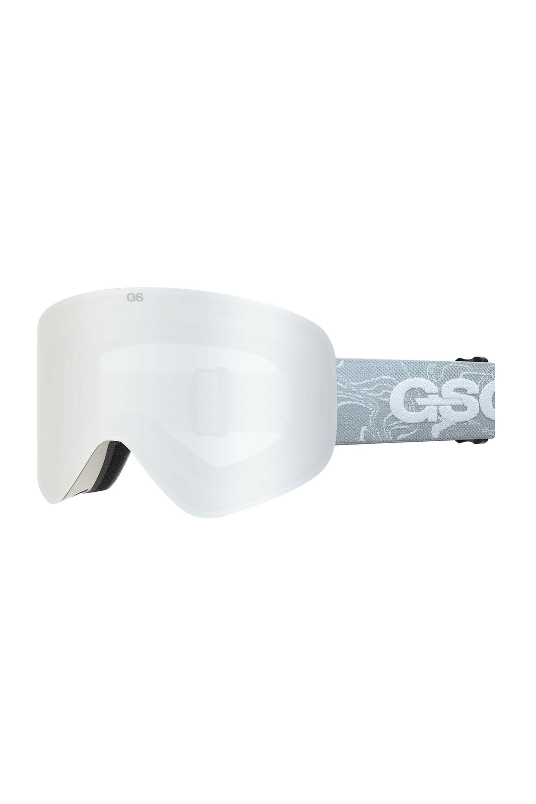 Unisex Silver Bold Logo Cylindrical Magnetic Ski Goggles