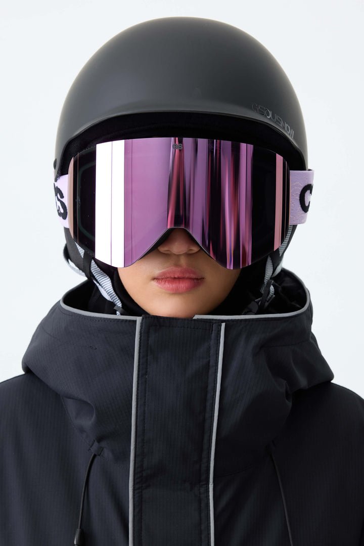 Unisex Black Bold Logo Cylindrical Magnetic Ski Goggles