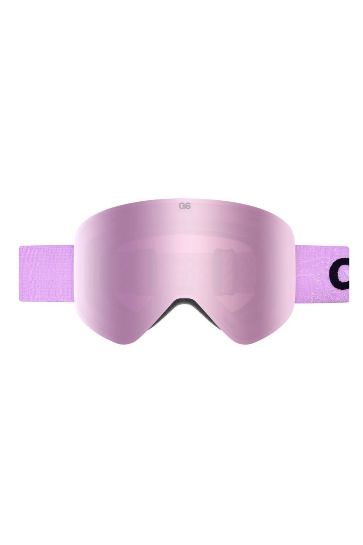Unisex Purple Bold Logo Cylindrical Magnetic Ski Goggles