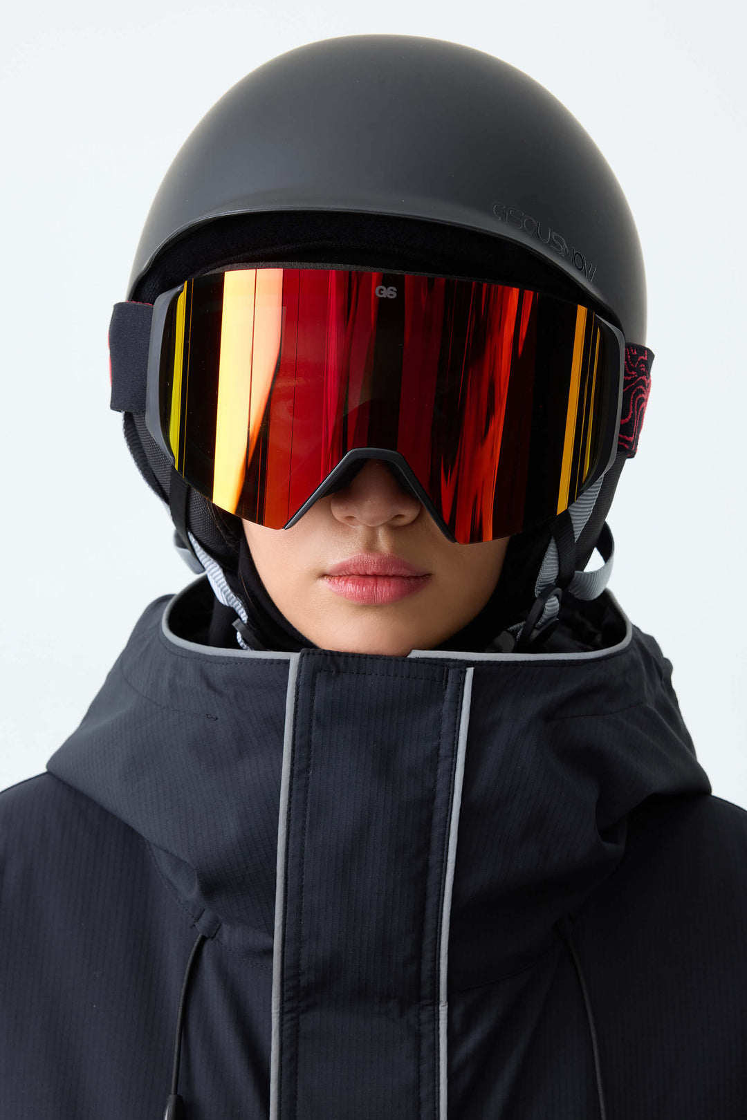 Unisex Black Bold Logo Cylindrical Magnetic Ski Goggles