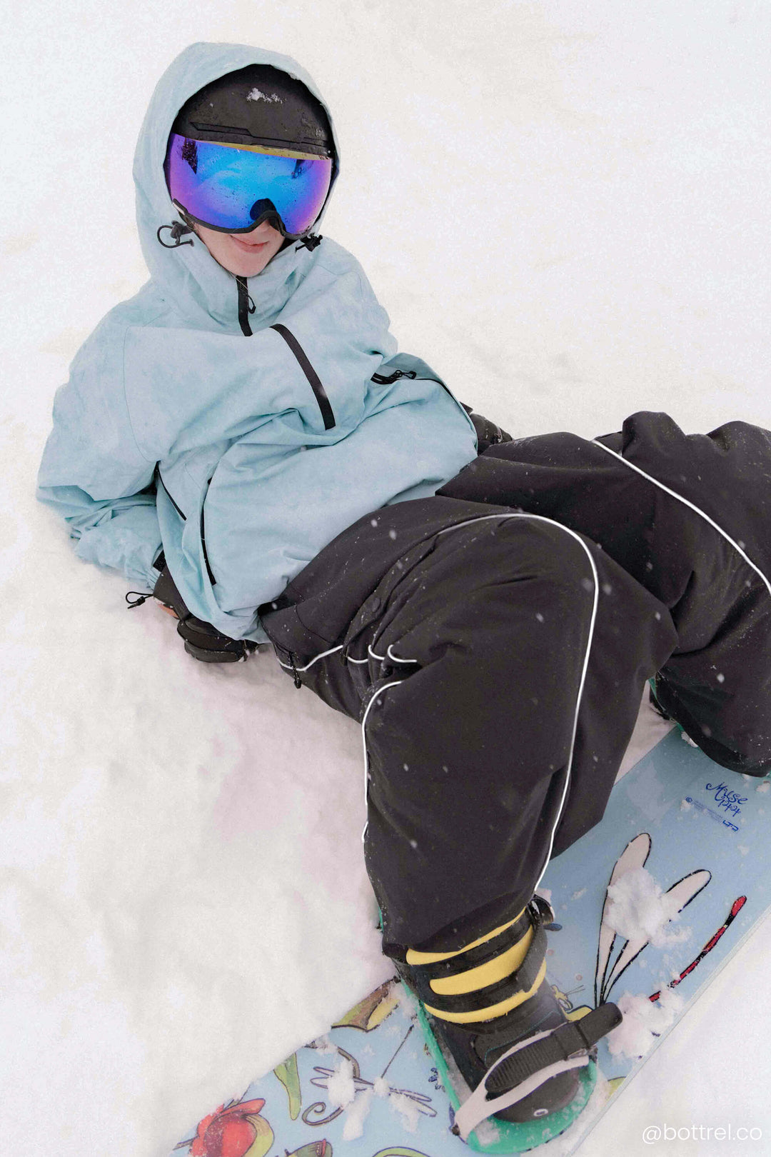 Anorac minimalist pentru femei, albastru gheață, cu jumătate de fermoar, impermeabil și izolat termic