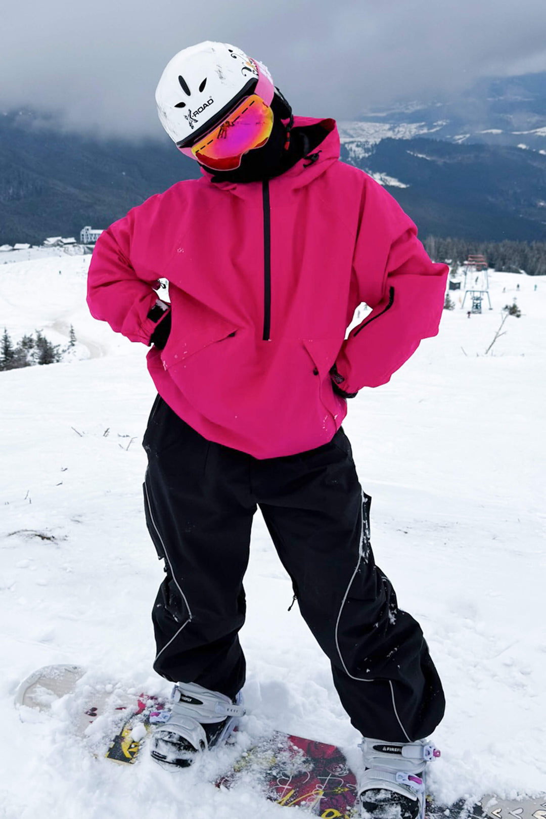 Women's Rose Minimalist Half-Zip Waterproof Insulated Snow Anorak