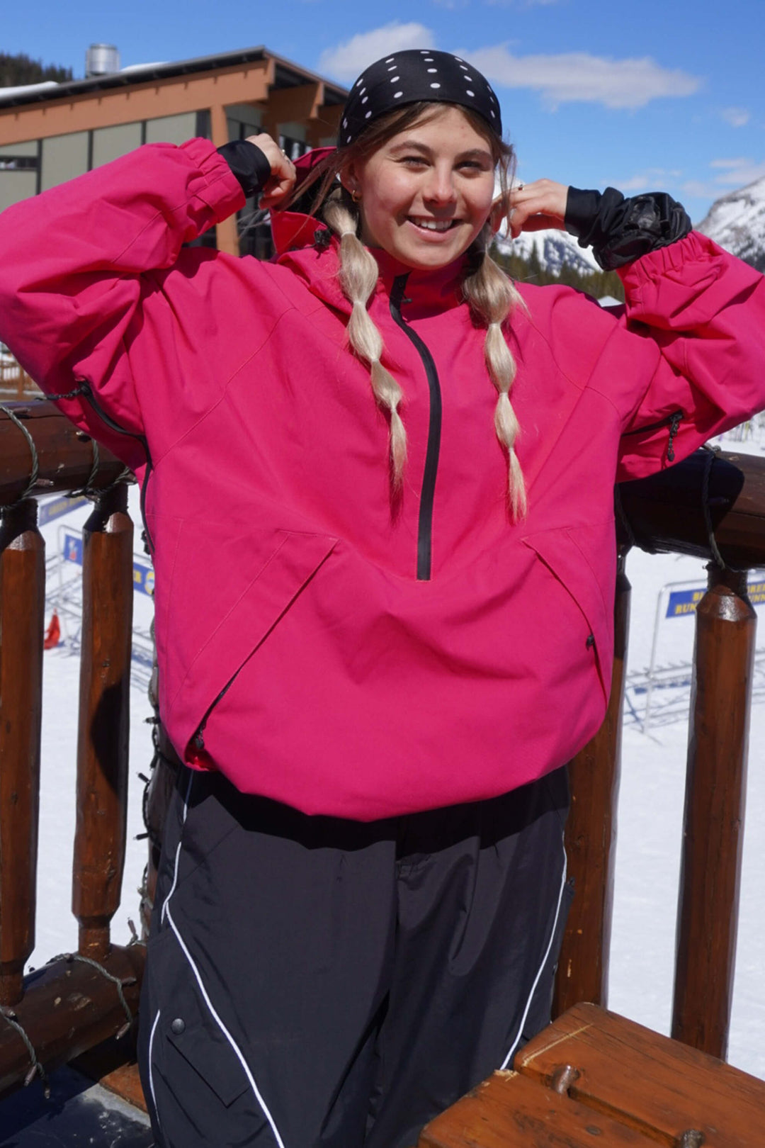Women's Rose Minimalist Half-Zip Waterproof Insulated Snow Anorak