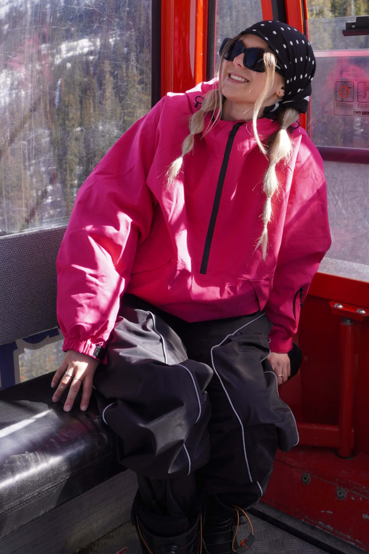 Women's Rose Minimalist Half-Zip Waterproof Insulated Snow Anorak