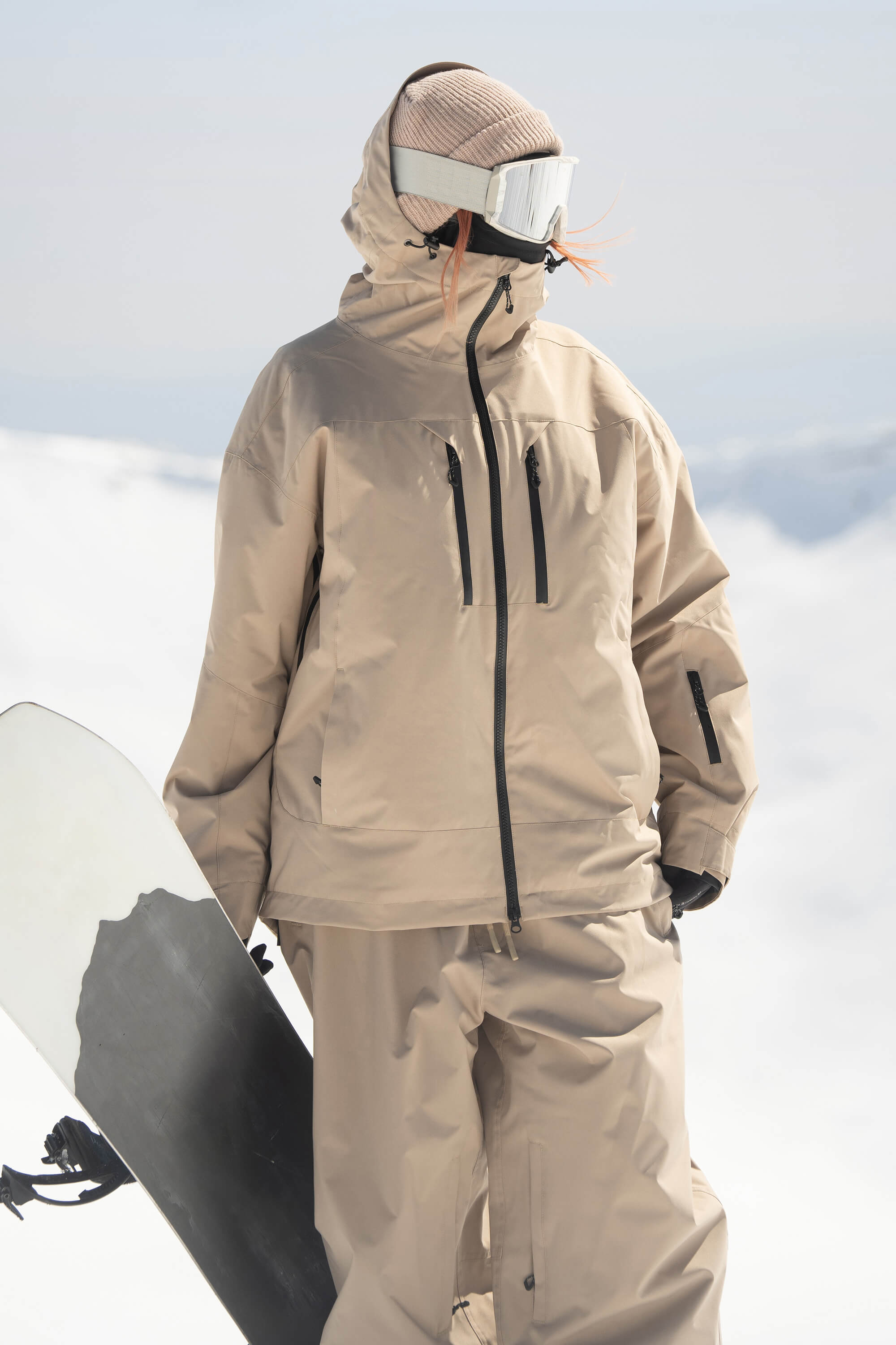 Women's Coffee Multi-Pocket Dual-Vent Waterproof Insulated Snow