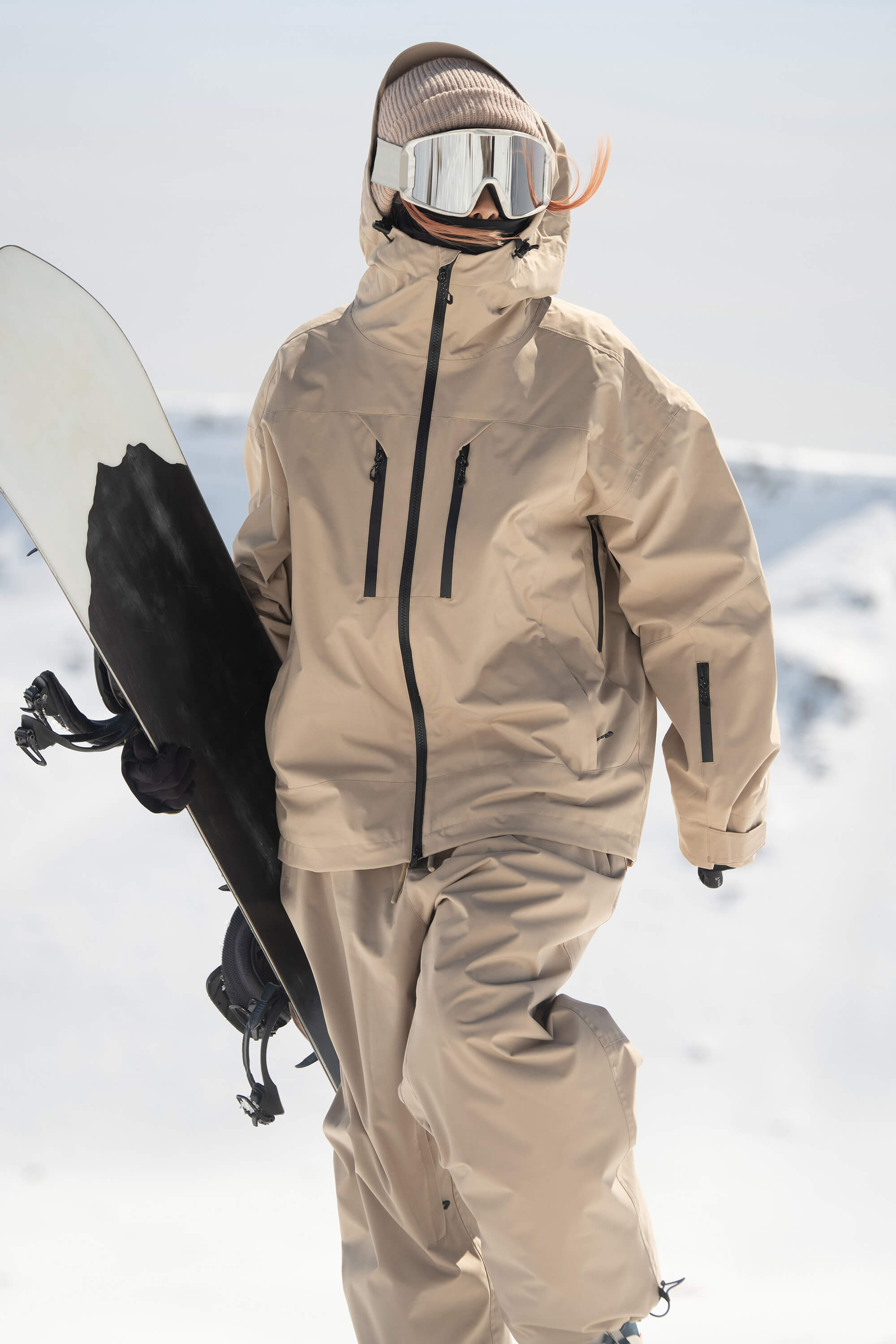 Women's Khaki Multi-Pocket Dual-Vent Waterproof Insulated Snow