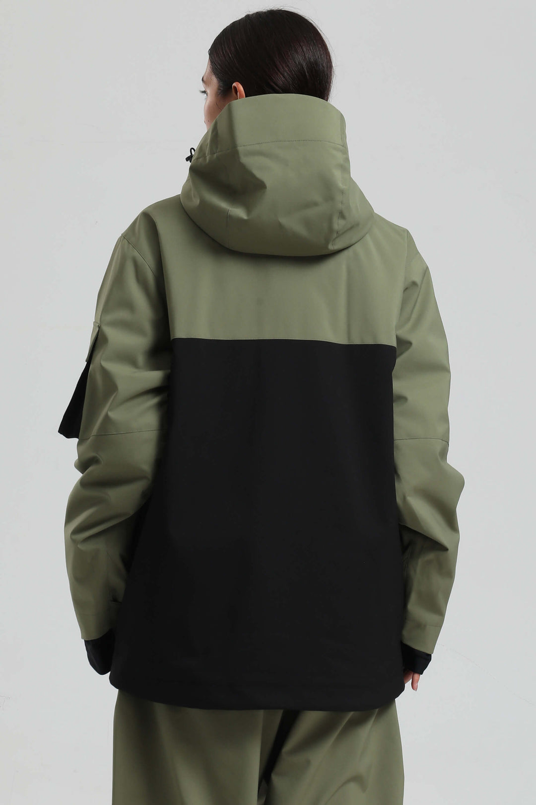 Dames Off White Asym-Zip Utility Pocket waterdichte sneeuwjas