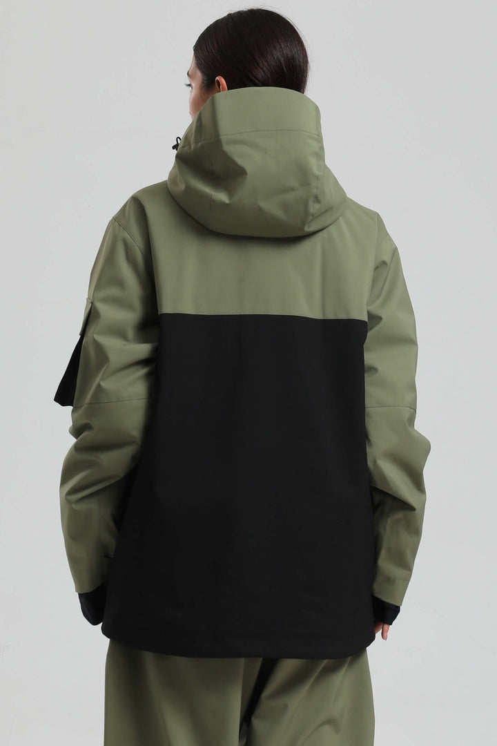 Dames Off White Asym-Zip Utility Pocket waterdichte sneeuwjas