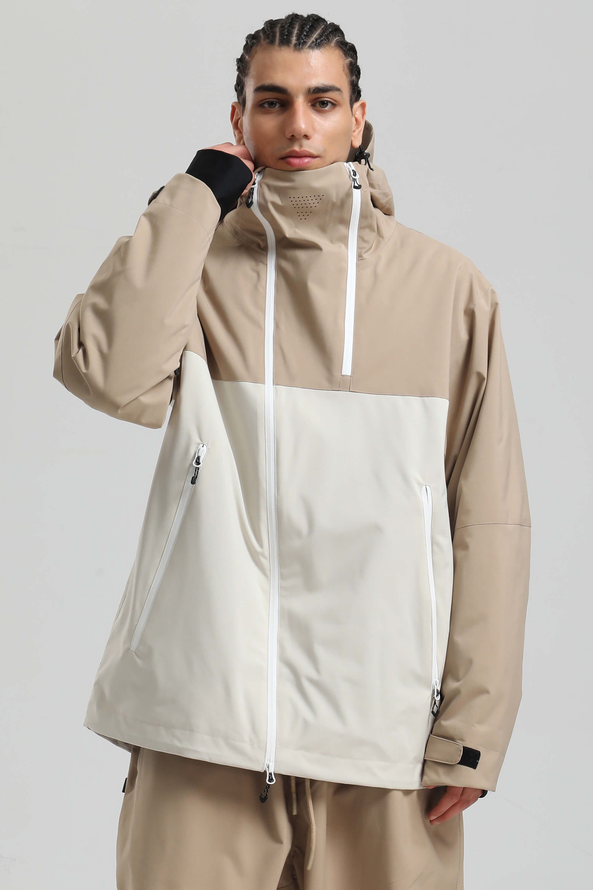 Men's Off White Face Vent Asym-Zip Waterproof Insulated Snow