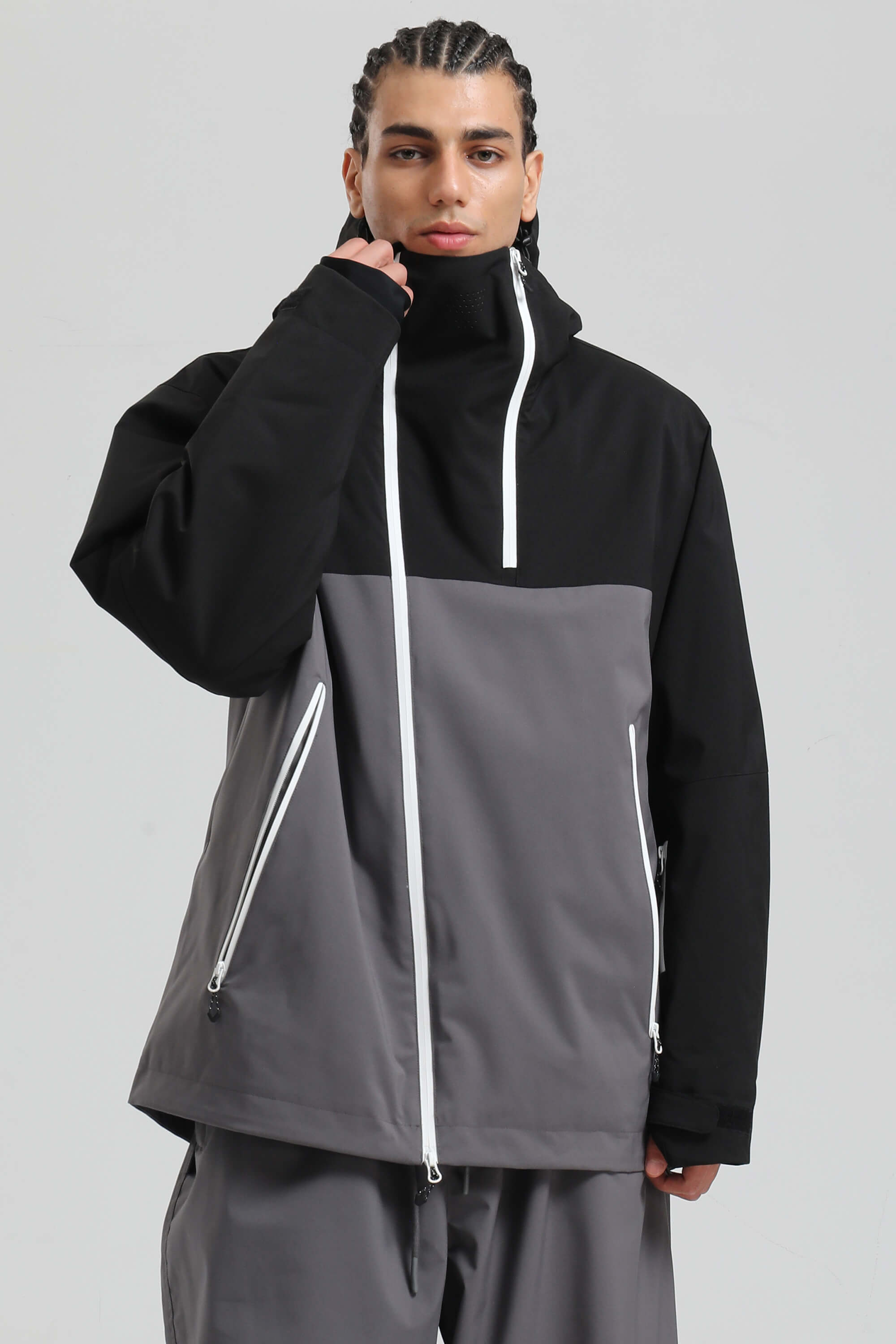 Men's Off White Face Vent Asym-Zip Waterproof Insulated Snow