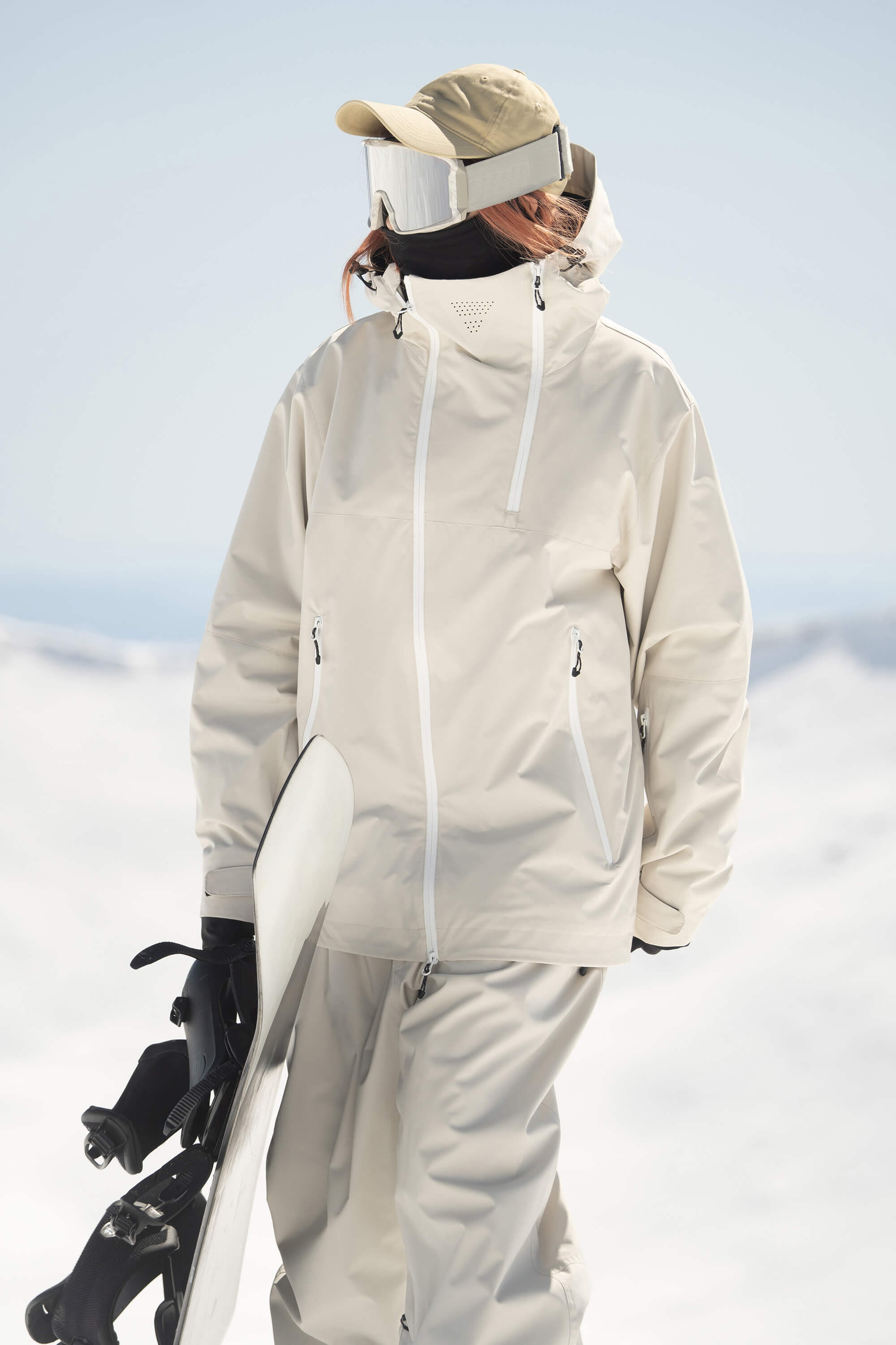 Women's Off White Face Vent Asym-Zip Waterproof Insulated Snow