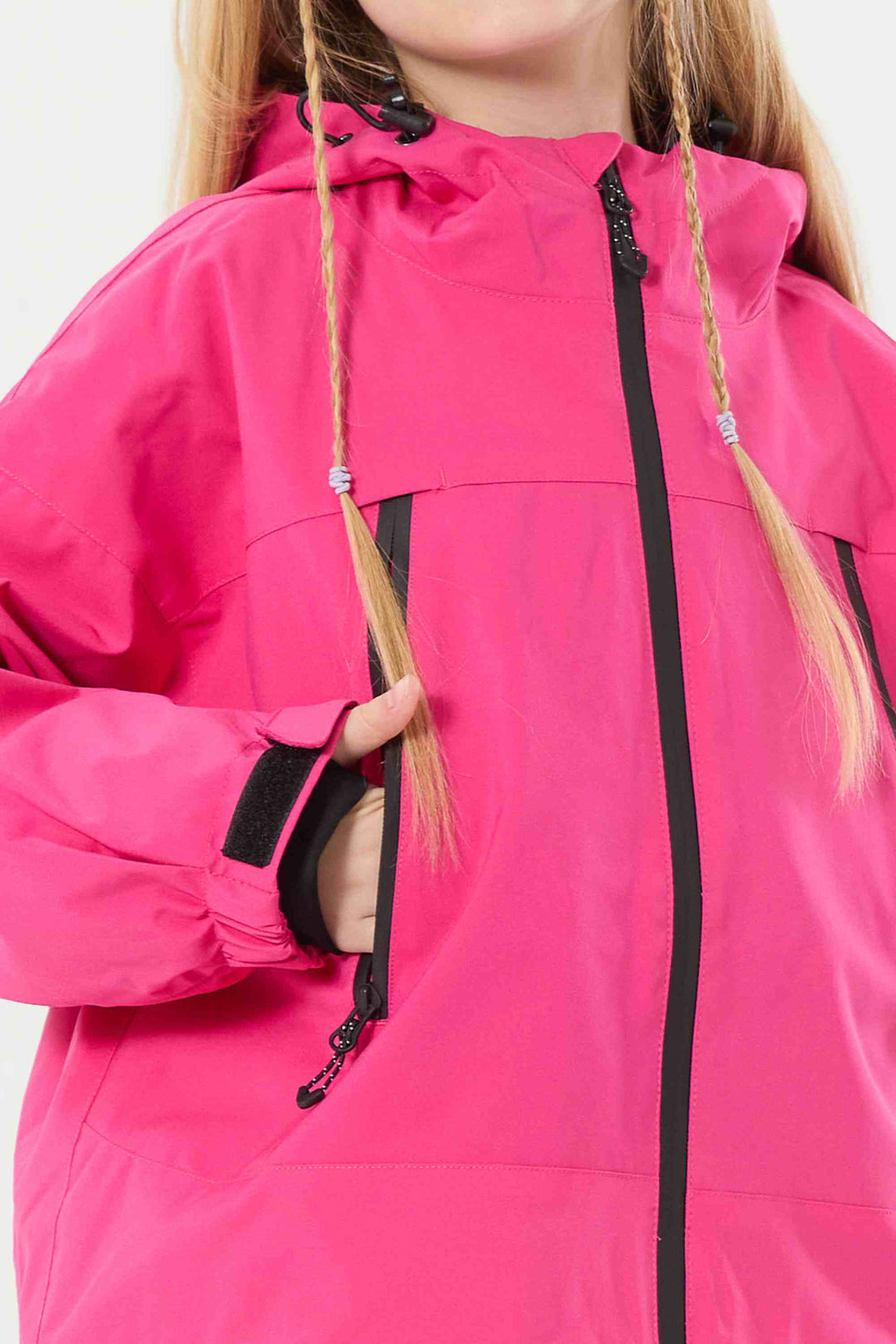 Mädchen Rose Abnehmbare Kapuze mit Ohren, wasserdicht, isoliert, Schneejacke 