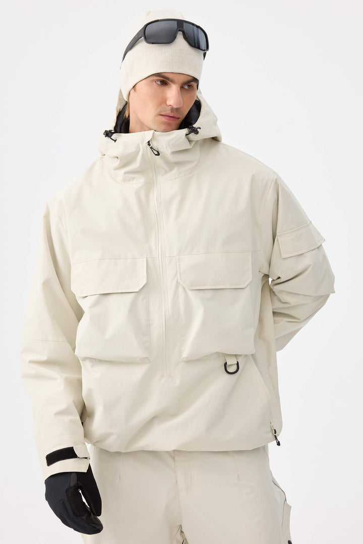 Męska ocieplana kurtka śnieżna Off White Techwear z zamkiem do połowy