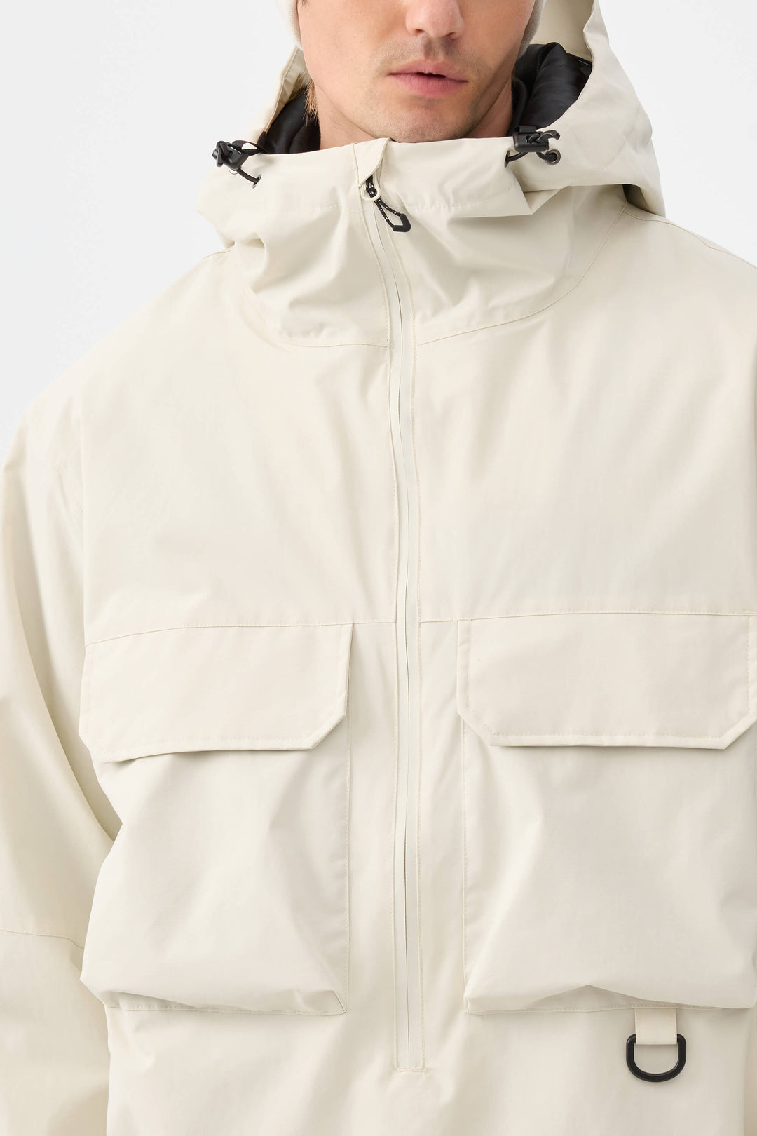 Męska ocieplana kurtka śnieżna Off White Techwear z zamkiem do połowy