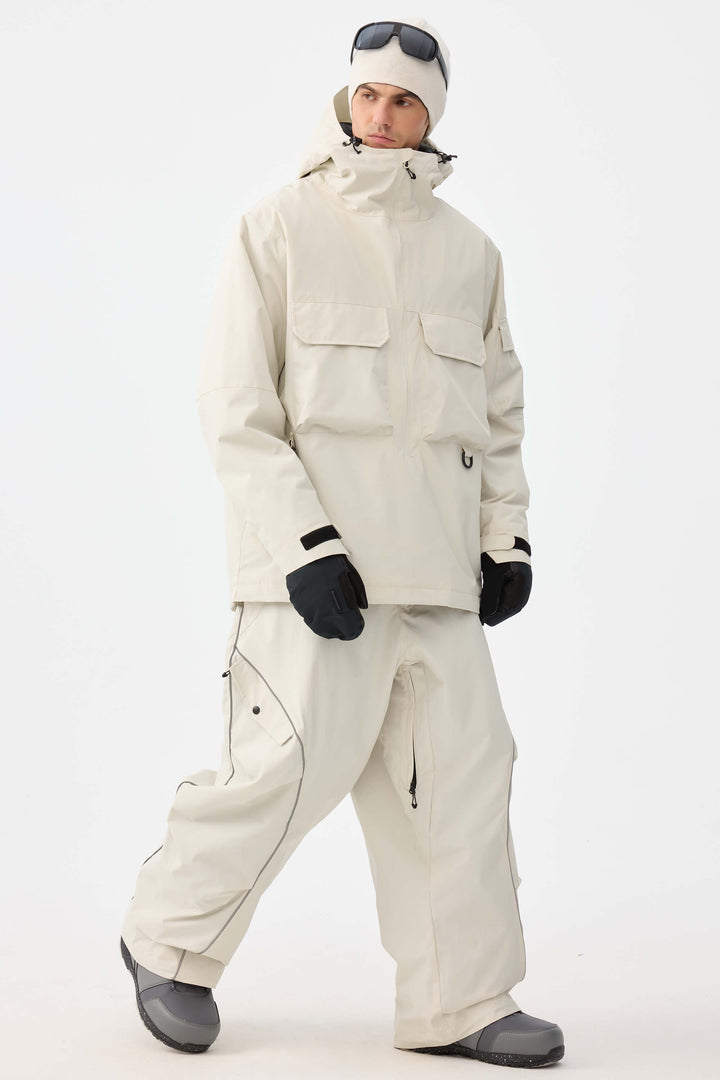 Męska ocieplana kurtka śnieżna Off White Techwear z zamkiem do połowy