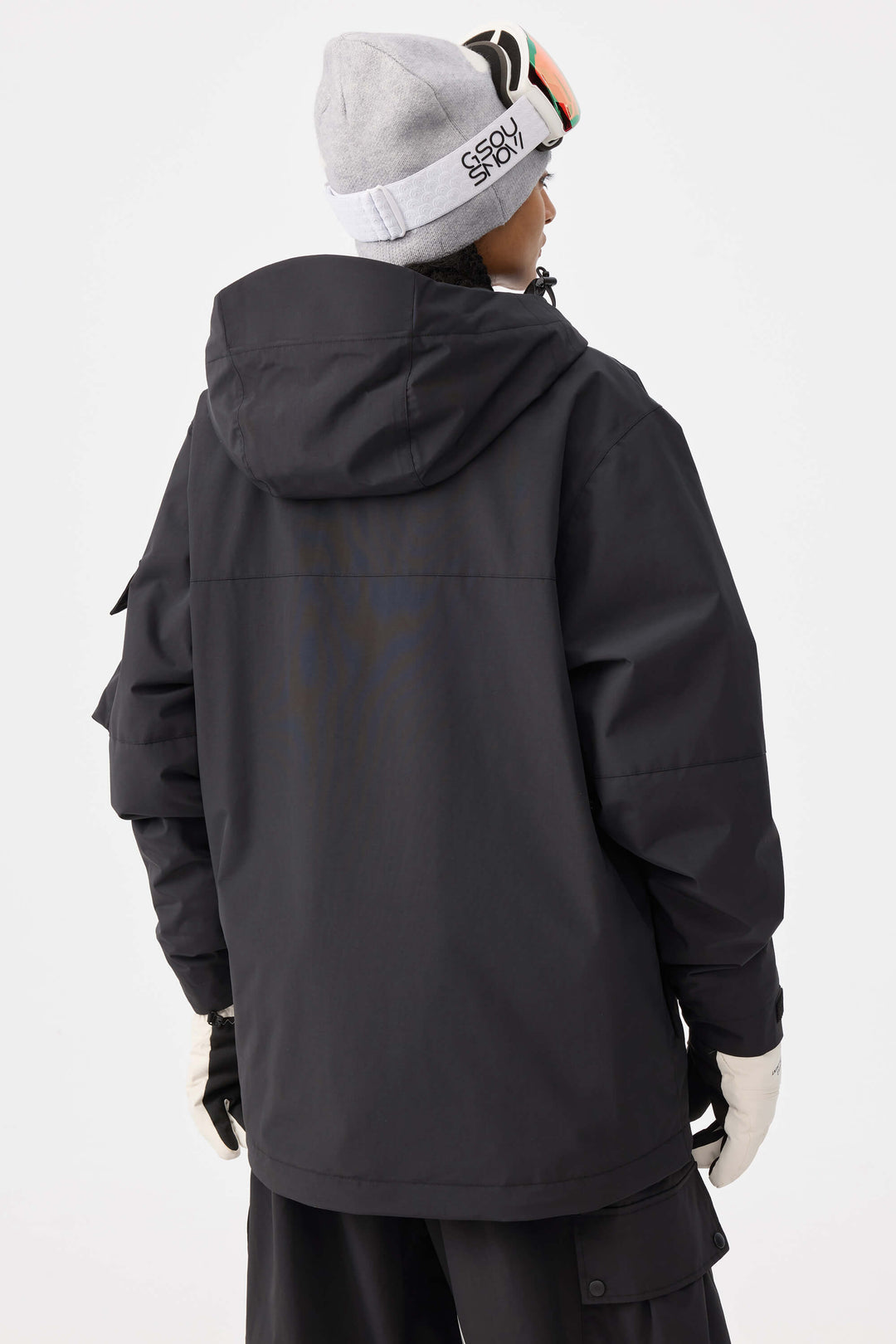 Women's Black Techwear Half-Zip Insulated Snow Anorak